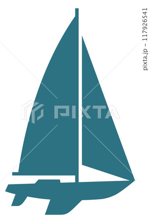 Yacht blue symbol. Sailing ship. Regatta icon Yacht blue symbol. Sailing ship. Regatta icon 117926541