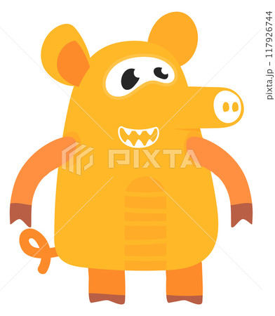 Funny creature. Fantasy kid mascot cartoon toy 117926744