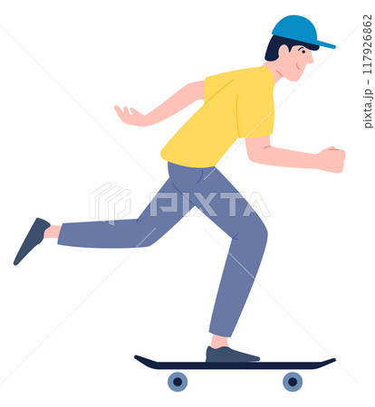 Man ride skateboard. Street style. Extreme sport 117926862