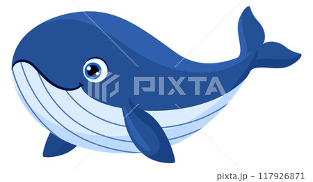 Blue whale baby animal. Cartoon kid character 117926871