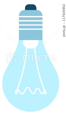 Blue lightbulb icon. Electric light power symbol Blue lightbulb icon. Electric light power symbol 117926902