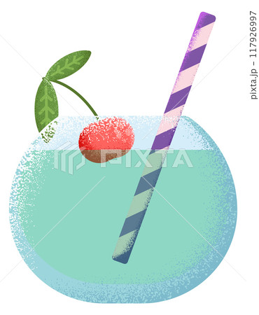 Summer drink glass. Bar cocktail textured icon Summer drink glass. Bar cocktail textured icon 117926997