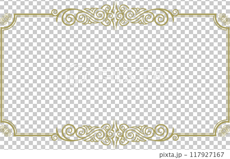 クラシックでエレガントでゴージャスな飾り枠　フレーム　青金 117927167