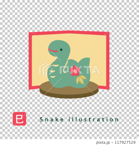 蛇年雕像插畫 117927529