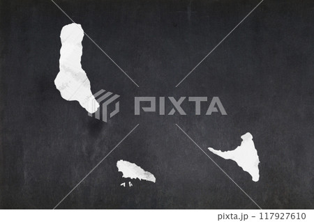 Map of the Comoros drawn on a blackboard Map of the Comoros drawn on a blackboard 117927610
