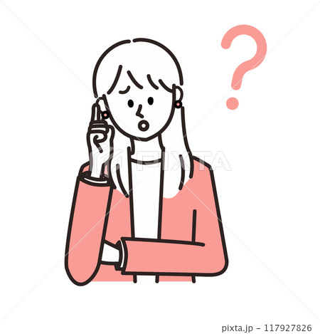 困りごとがあるスーツを着ている女性 117927826