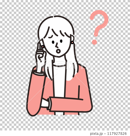 困りごとがあるスーツを着ている女性 117927826