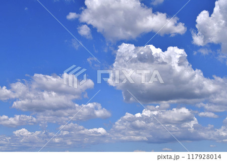 日本の横浜都市景観 夏空。猛烈な暑さが続く日本列島…ふわふわした雲が通過…=8月17日 日本の横浜都市景観 夏空。猛烈な暑さが続く日本列島…ふわふわした雲が通過…=8月17日 117928014