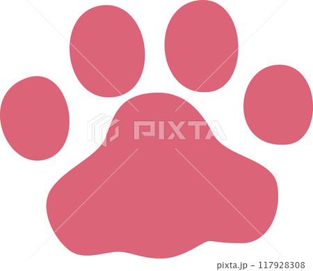 くすんだピンクの犬の足跡 117928308