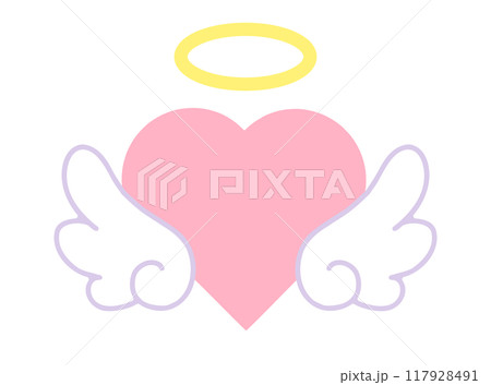 天使の羽 天使の輪 ハートのイラスト素材 [117928491] - PIXTA