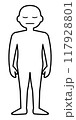 シンプルな人物シルエットの線画イラスト 117928801