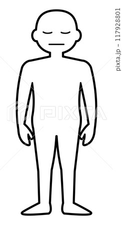 シンプルな人物シルエットの線画イラスト シンプルな人物シルエットの線画イラスト 117928801