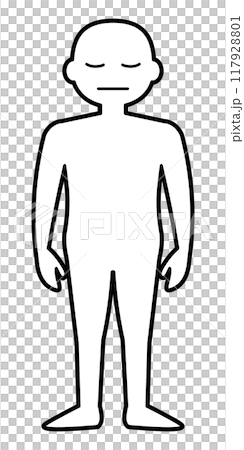 シンプルな人物シルエットの線画イラスト シンプルな人物シルエットの線画イラスト 117928801