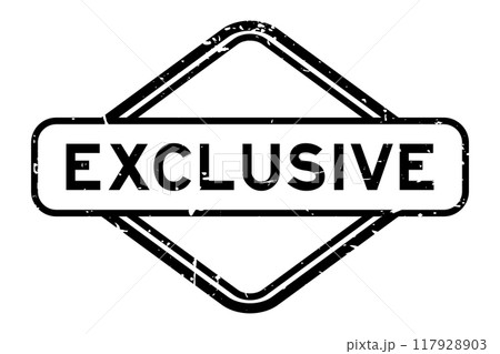 Grunge black exclusive word rubber seal stamp on white background 117928903