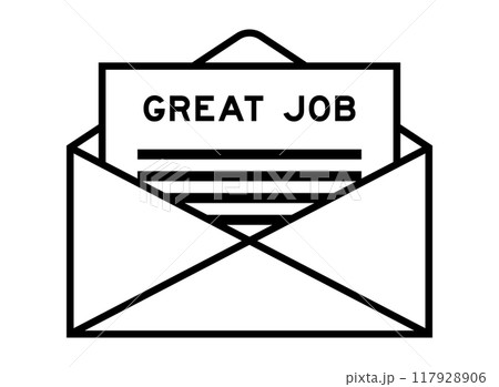 Envelope and letter sign with word great job as the headline 117928906