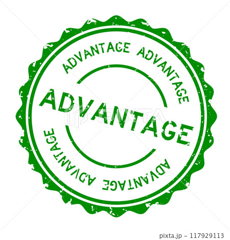 Grunge green advantage word round rubber seal stamp on white background Grunge green advantage word round rubber seal stamp on white background 117929113