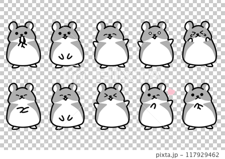 いろいろなハムスターのイラスト いろいろなハムスターのイラスト 117929462