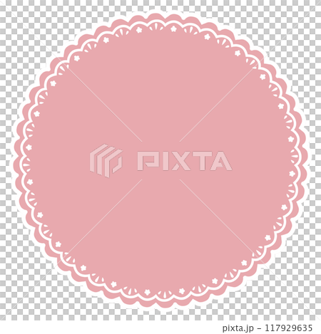 Pink and white simple floral lace 117929635