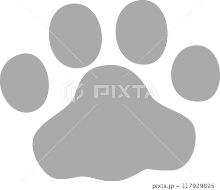 犬の足跡　グレー 117929895