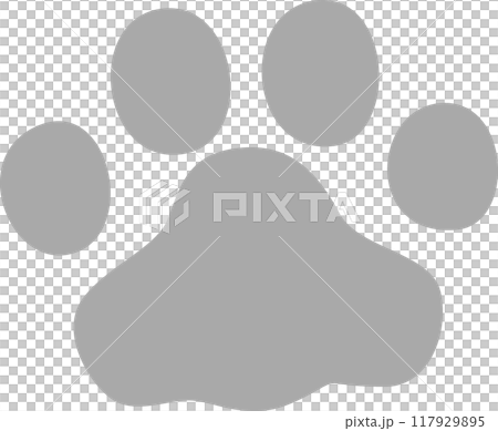 Dog footprints gray Dog footprints gray 117929895