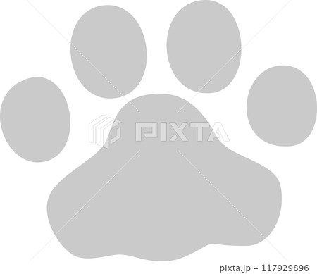 犬の足跡　グレー 117929896