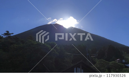 鳥取桝水高原からの日の出の大山1（8月） 117930326