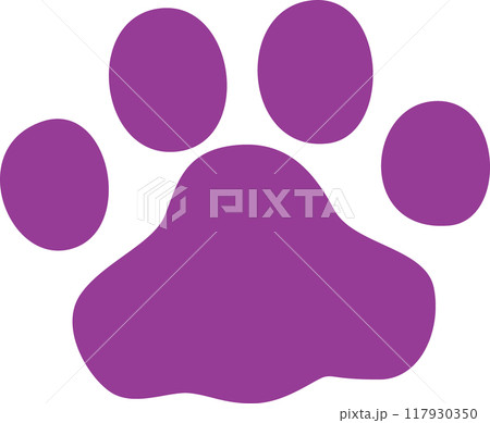 紫色の犬の足跡 117930350
