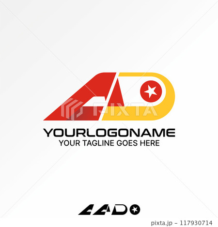 Logo design graphic concept abstract creative premium vector stock initial AD font fast sport league aeroplane. Related monogram typography aircraft 117930714