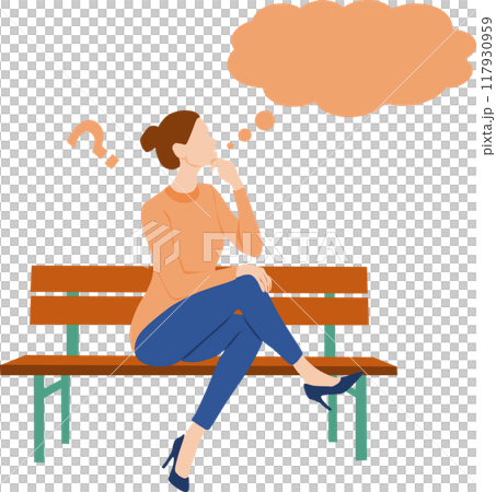 一個女人思考的插圖 一個女人思考的插圖 117930959