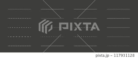 Set of various dashed and solid lines on dark...のイラスト素材 [117931128] - PIXTA