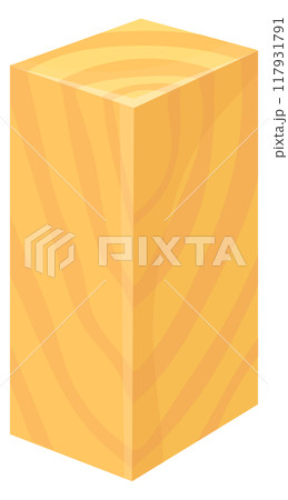 Wooden block cartoon icon. Tree texture lumber Wooden block cartoon icon. Tree texture lumber 117931791