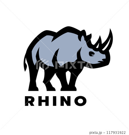 Wild rhinoceros logo. 117931922