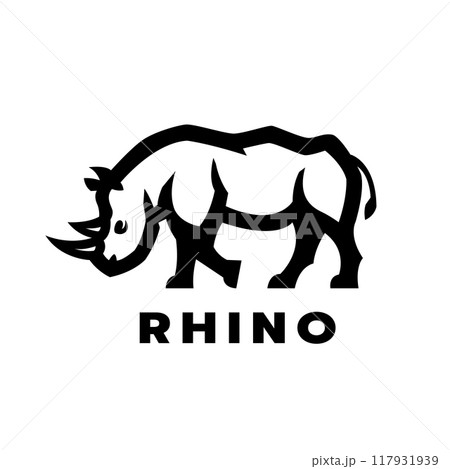 Wild rhinoceros logo. 117931939