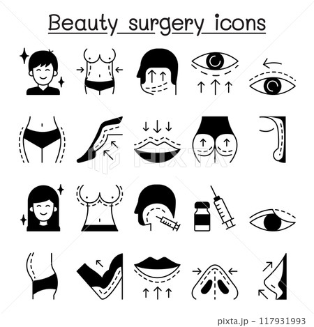 Plastic surgery icon set vector illustration graphic design 117931993