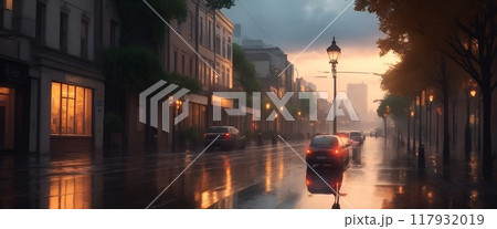 雨上がりの中心街 117932019