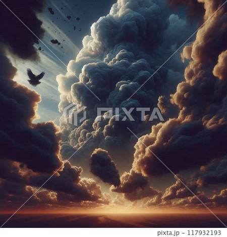 脅威的な空模様、嵐が迫る瞬間 脅威的な空模様、嵐が迫る瞬間 117932193