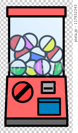Illustration of a capsule machine with toys and prizes 117932343