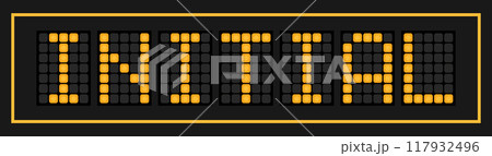 Orange color led banner in word initial on black background Orange color led banner in word initial on black background 117932496