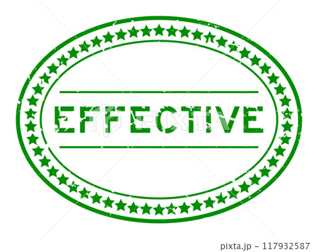 Grunge green effective word oval rubber seal stamp on white background Grunge green effective word oval rubber seal stamp on white background 117932587