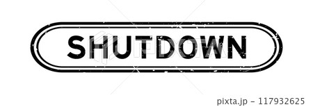 Grunge black shutdown word rubber seal stamp on white background Grunge black shutdown word rubber seal stamp on white background 117932625