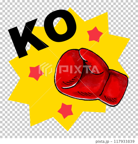 Boxing gloves and the word KO 117933839