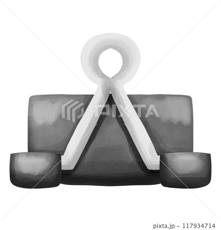 black icon glossy grey, isolated on white 117934714
