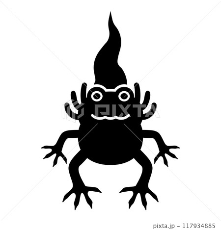 Axolotl ambystoma mexicanum front view icon black color vector illustration image flat style 117934885