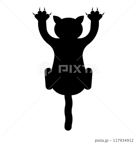 Cat scratching harm icon black color vector illustration image flat style 117934912