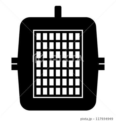 Box for domestic animal pet carrier case crate icon black color vector illustration image flat style Box for domestic animal pet carrier case crate icon black color vector illustration image flat style 117934949
