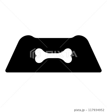 Dog bowl for water pet plate feed concept icon black color vector illustration image flat style 117934952