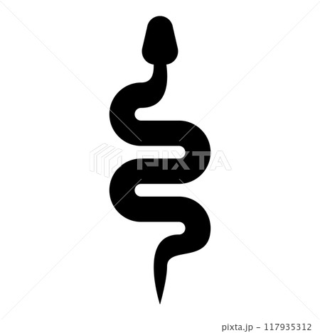 Snake silhouette icon black color vector illustration image flat style Snake silhouette icon black color vector illustration image flat style 117935312