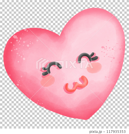 happy face with heart 117935353