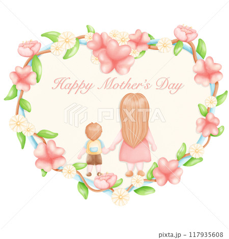 wedding invitation with cute flowers 117935608