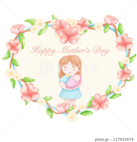 cute little girl with flowers 117935674